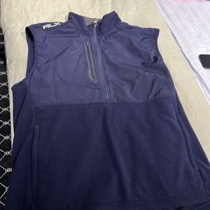 Men’s Navy Fleece RLX Ralph Lauren Quarter Zip Golf Vest - Size L - Like New